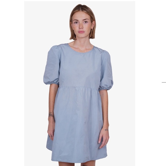 WILFRED LIGHT BLUE PUFF SLEEVE MINI DRESS Size 2XS - Picture 1 of 15